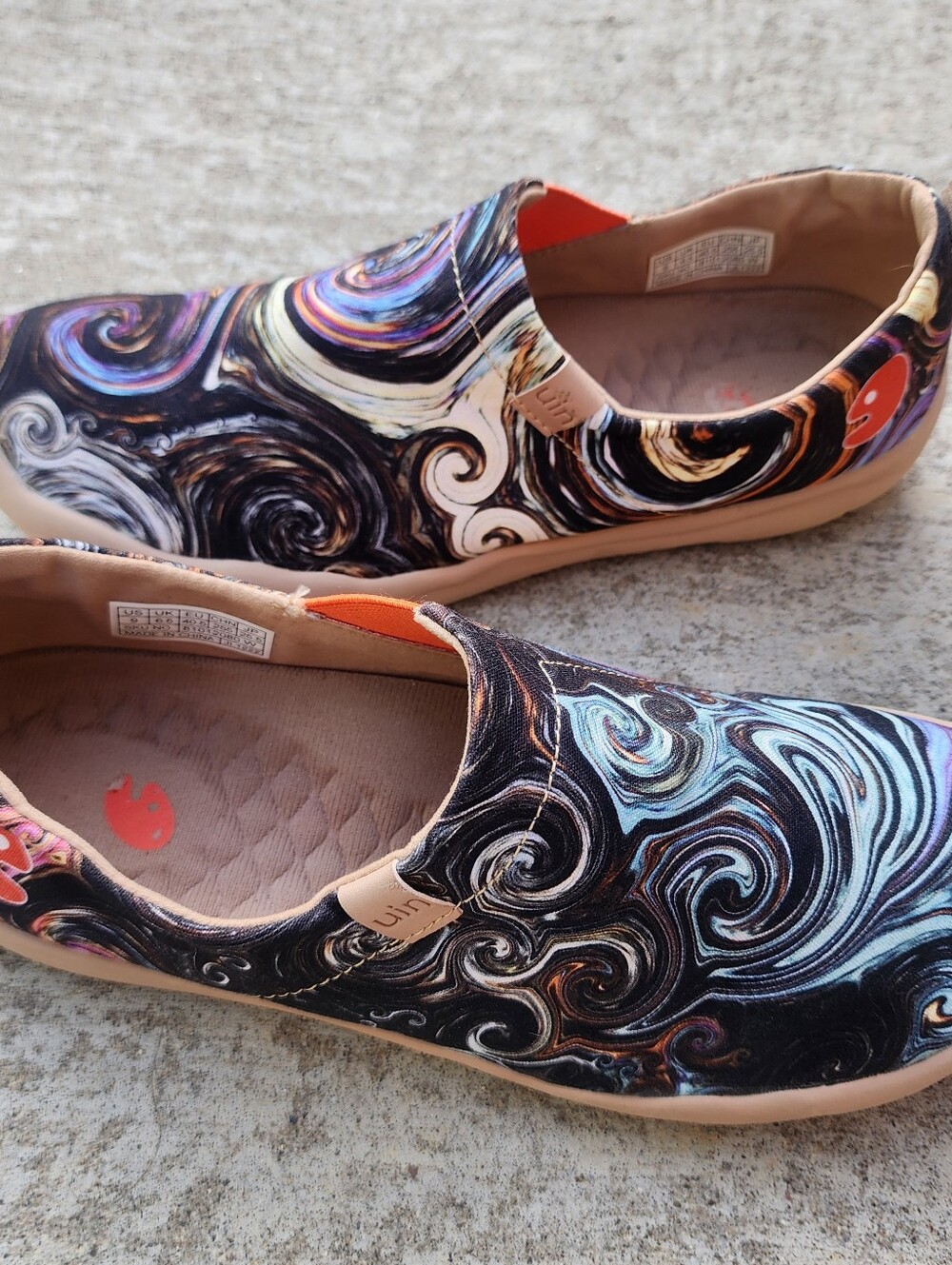 UIN Starry Night Toledo Canvas Slip-On Shoes Lightweight Flats, Womens 9
